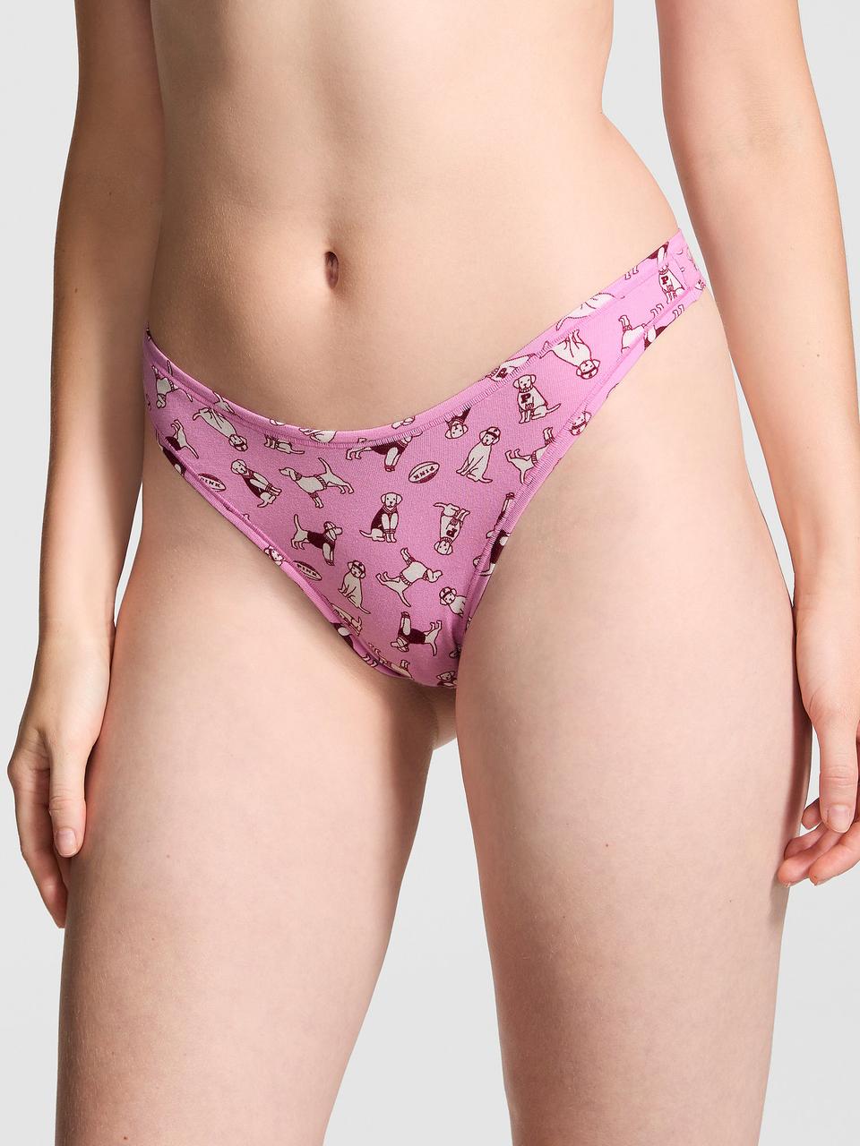 Трусики женские Victoria's Secret High-Leg Cotton Thong L Розовый (2126439128996)