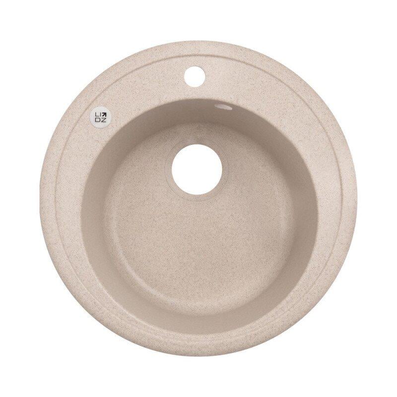 Мойка кухонная Lidz LIDZMAR07D510200 гранитная круглая 510x510 мм Бежевый (25972851)