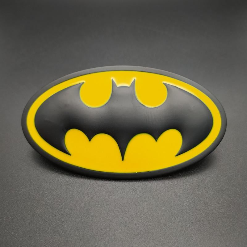 Эмблема Batman Бэтмен металл 8,8х4,8 см Черный глянцевый/Желтый матовый (1269686271)
