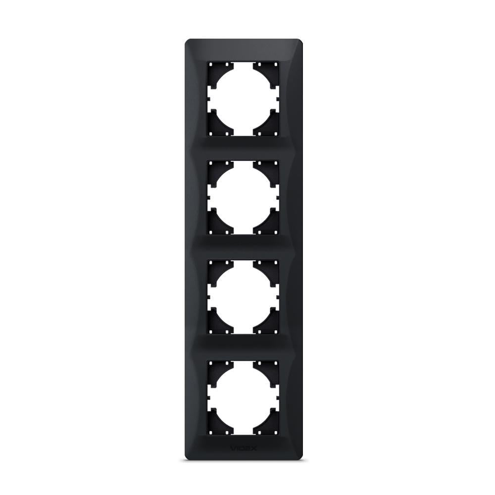 Рамка вертикальная Videx Binera на 4 места Черный графит (00000040059)