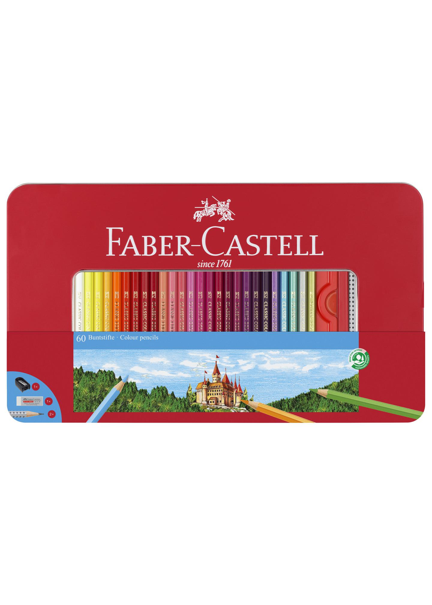 Набір олівців Faber-Castell Classic металева коробка 60 кольорів (115894) - фото 1