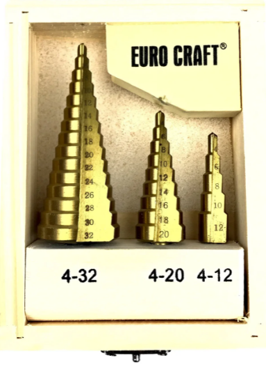 Набір східчастих свердел Euro Craft 3stz від 4 до 32 мм - фото 2