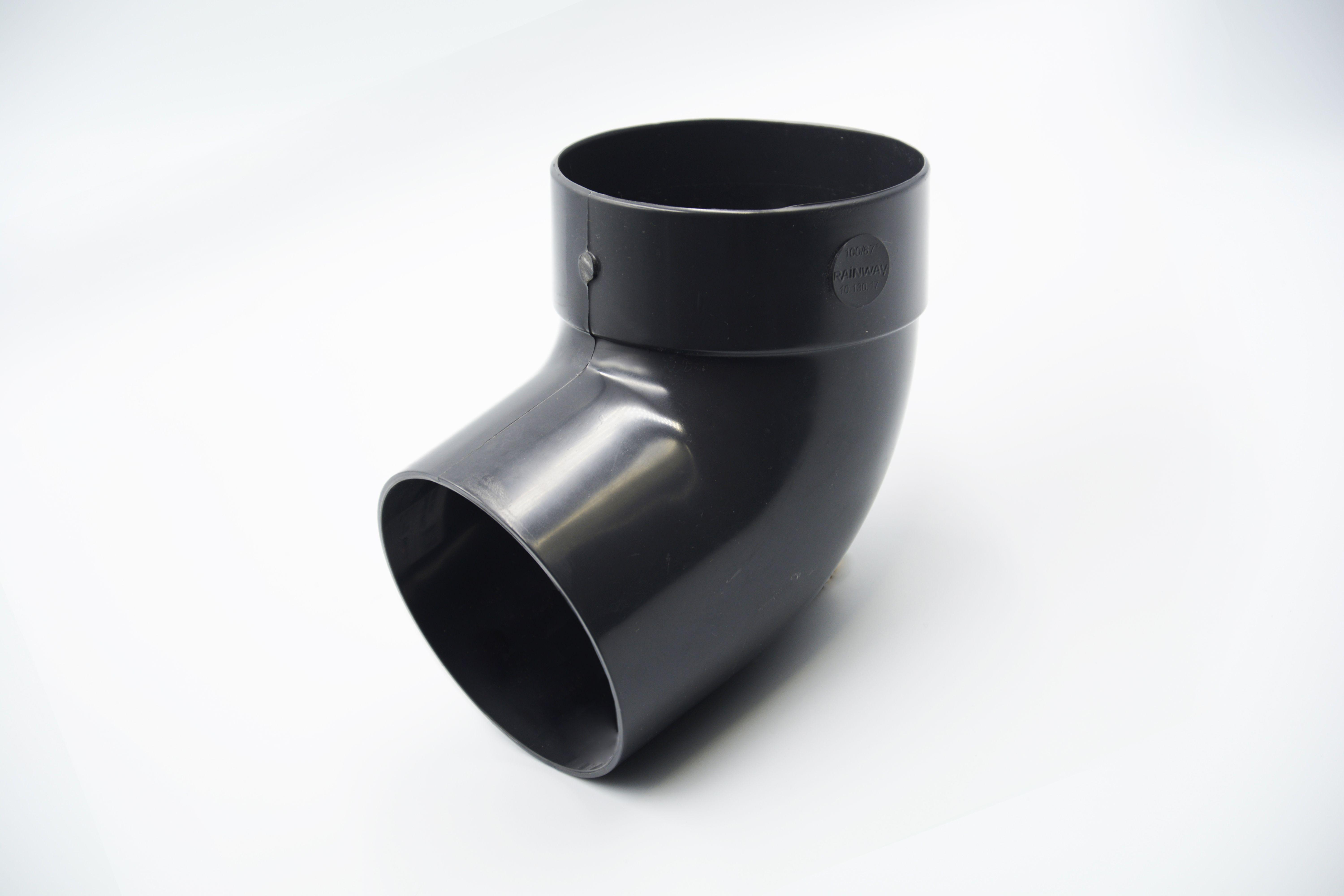 Отвод трубы одномфтовый RAINWAY 67° D 75 мм RAL 7024 Графитовый (10.090.17.007.RW)