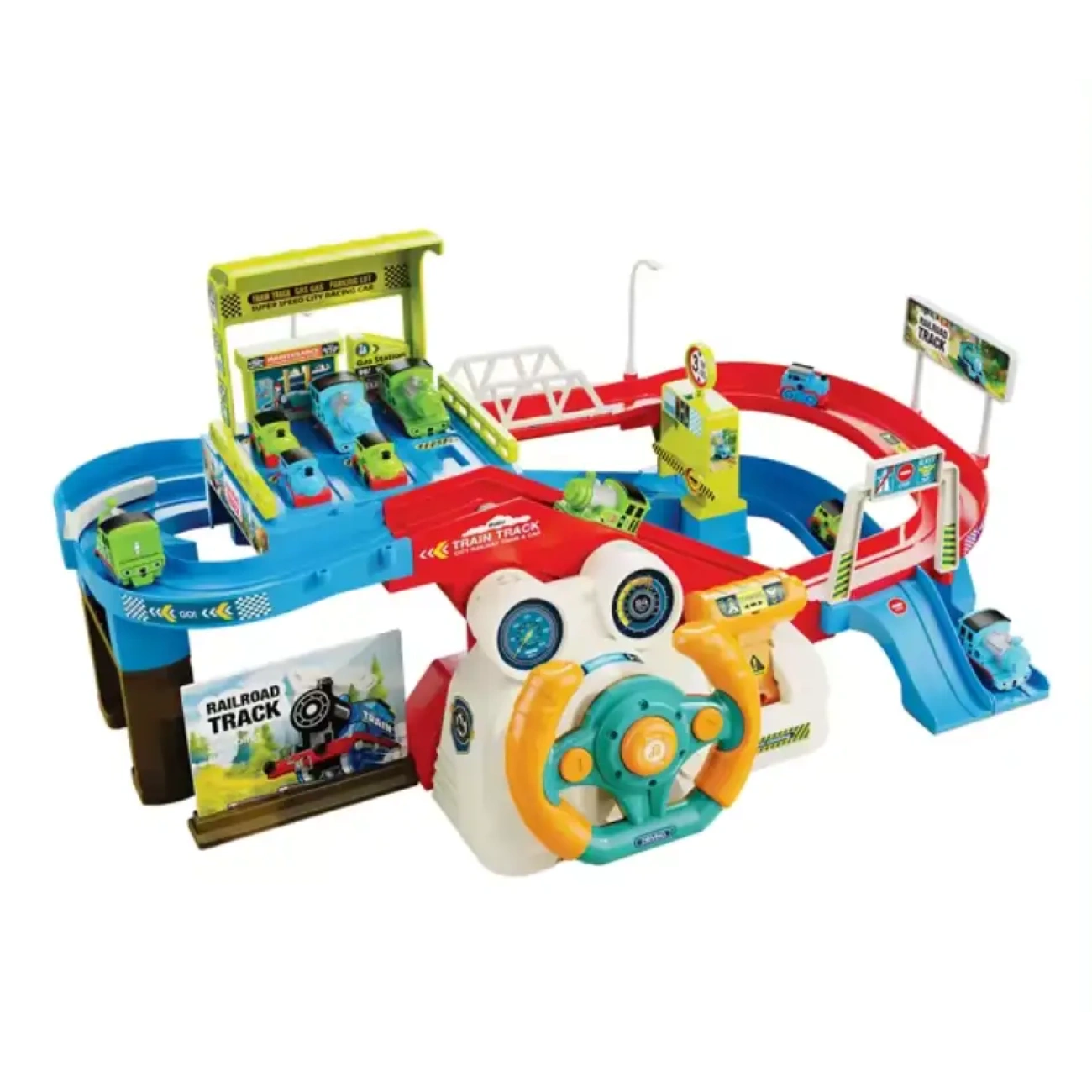 Автотрек електричний T922A з конвеєрною стрічкою/підсвіткою/звуковими ефектами та 4 машинками (29194946)