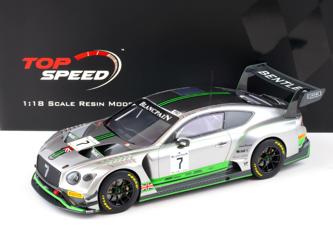 Модель автомобіля TopSpeed ​​Bentley Continental GT3 Blancpain GT Series Monza 1:18 (TS0243) - фото 6