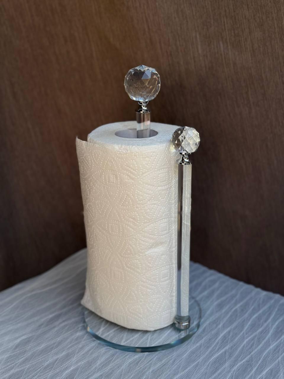 Тримач для паперових рушників Yiwu HP-4-73 скляний 31 см Прозорий - фото 2