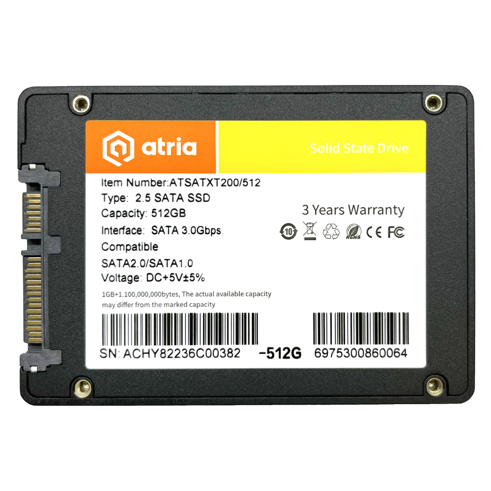 SSD-диск ATRIA XT200 2,5" SATA 3 512 Гб Black (ATSATXT200/512)