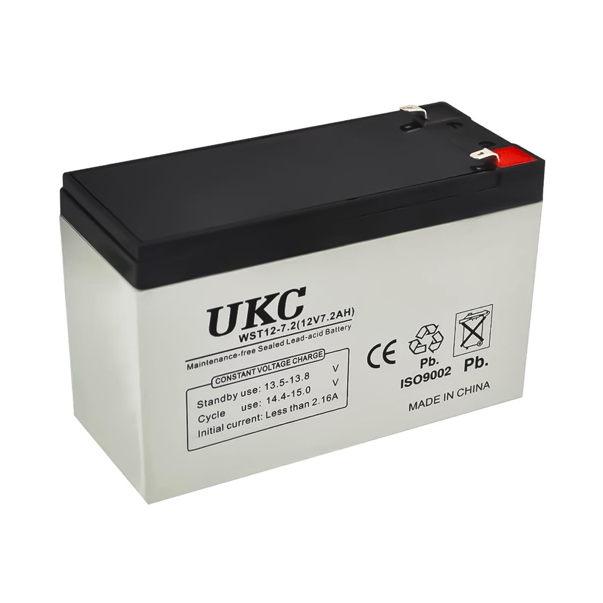 Аккумуляторная батарея agm Battery UKC WST-7.2 12 V 7,2 Ah Серый (1009043-Black)