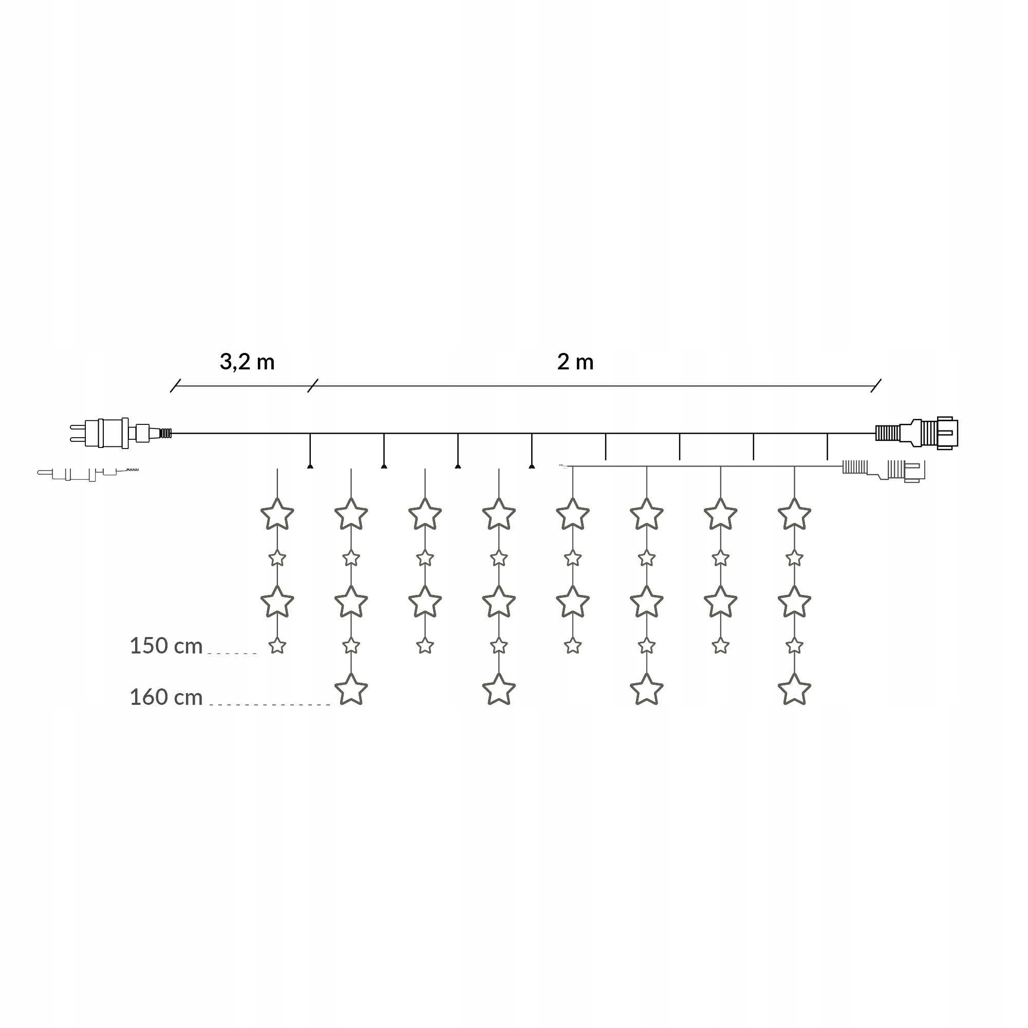 Гирлянда-бахрома Springos уличная 2 м 180 LED Warm White (CL4004) - фото 6