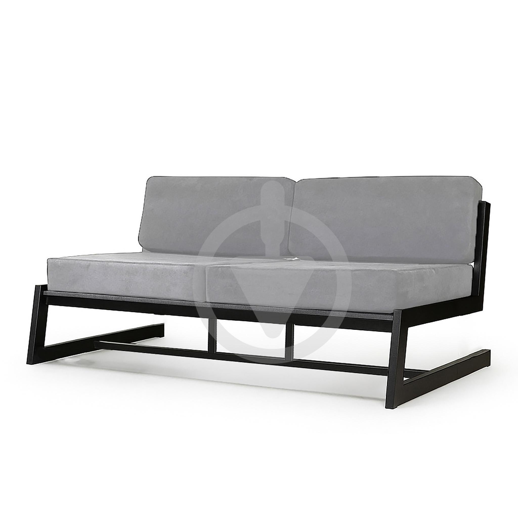 Диван металлический AVVS Атлас лофт велюр 156 см Светло-серый - фото 1