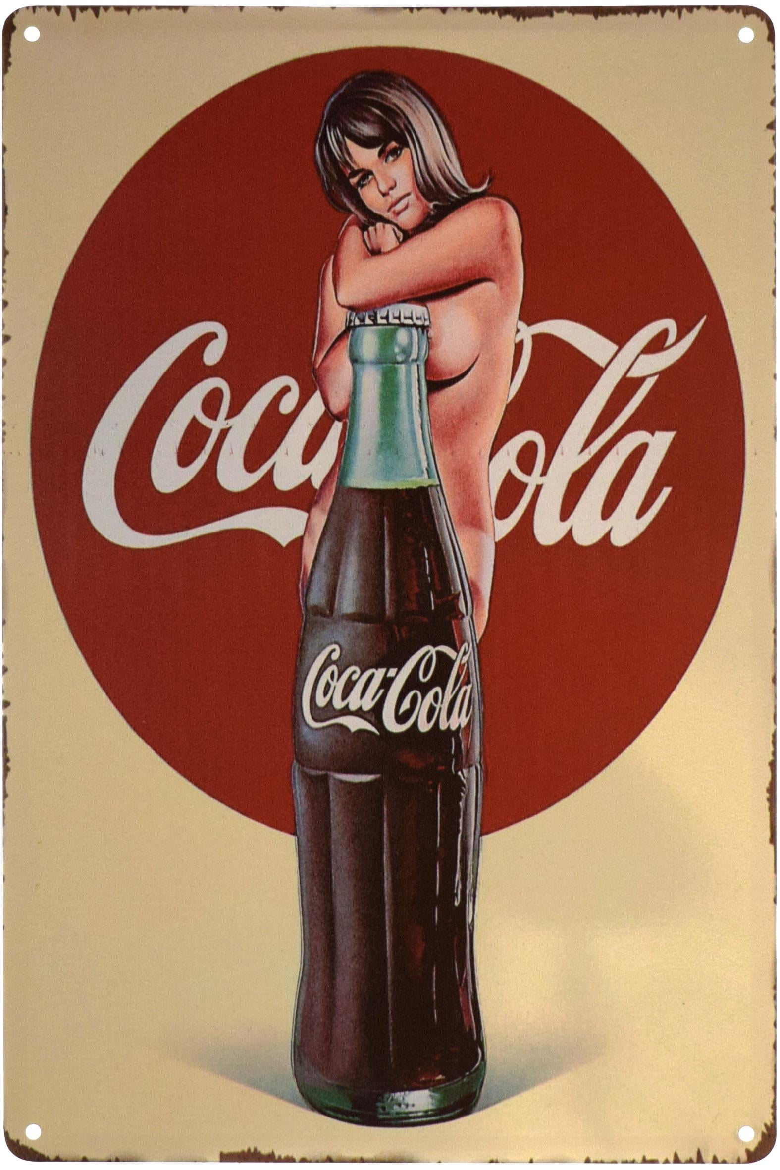Табличка металлическая Кока-Кола Pin Up 20x30 см