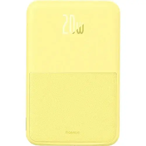 Батарея портативная BASEUS MagPro Magnetic Bracket Wireless Fast-Charging P10064101Y23-00 5000 mAh 20W Yellow - фото 3