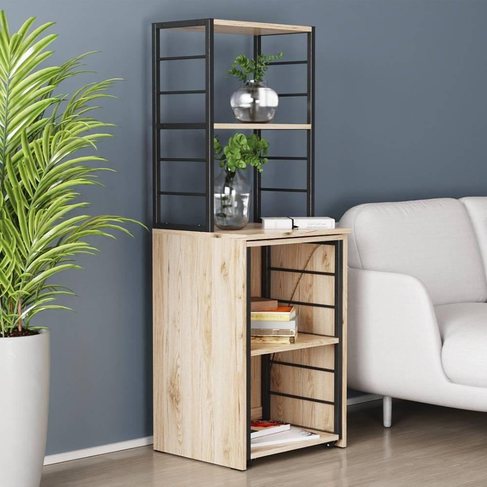 Стіл-тумба трансформер Ferrum-decor Смарт 3/1 з етажеркою метал/ДСП 16 мм 1430x1450x500 мм Чорний/Дуб Сан-Марино (FRD-105110) - фото 2 Стіл-тумба трансформер Ferrum-decor Смарт 3/1 з етажеркою метал/ДСП 16 мм 1430x1450x500 мм Чорний/Дуб Сан-Марино (FRD-105110) - фото 2