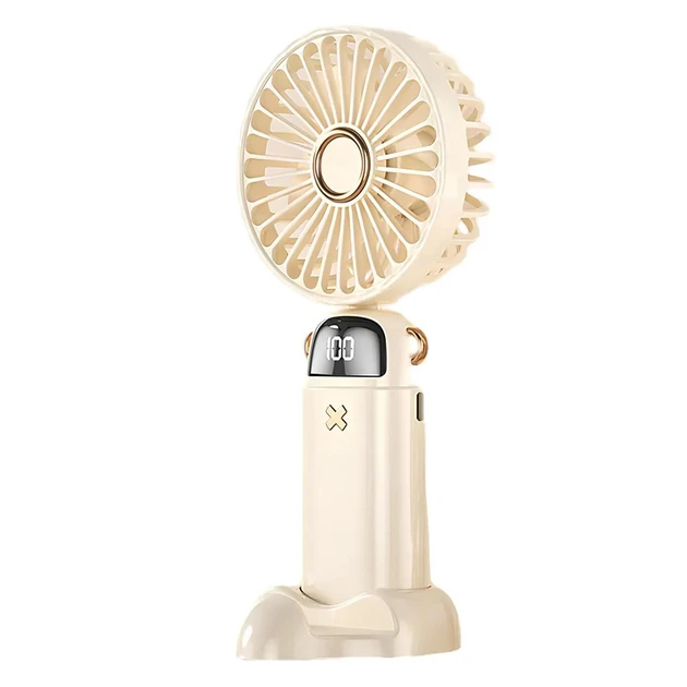Вентилятор ручний акумуляторний LCD зарядка Type-C Бежевий (2612940101) Вентилятор ручний акумуляторний LCD зарядка Type-C Бежевий (2612940101)