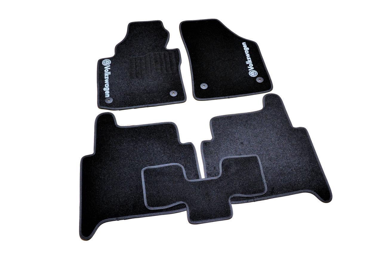 Коврики автомобильные ворсовые в салон для Volkswagen Touran 2010-н. в. 5 мест 5 шт. Черный (BLCCR1686)