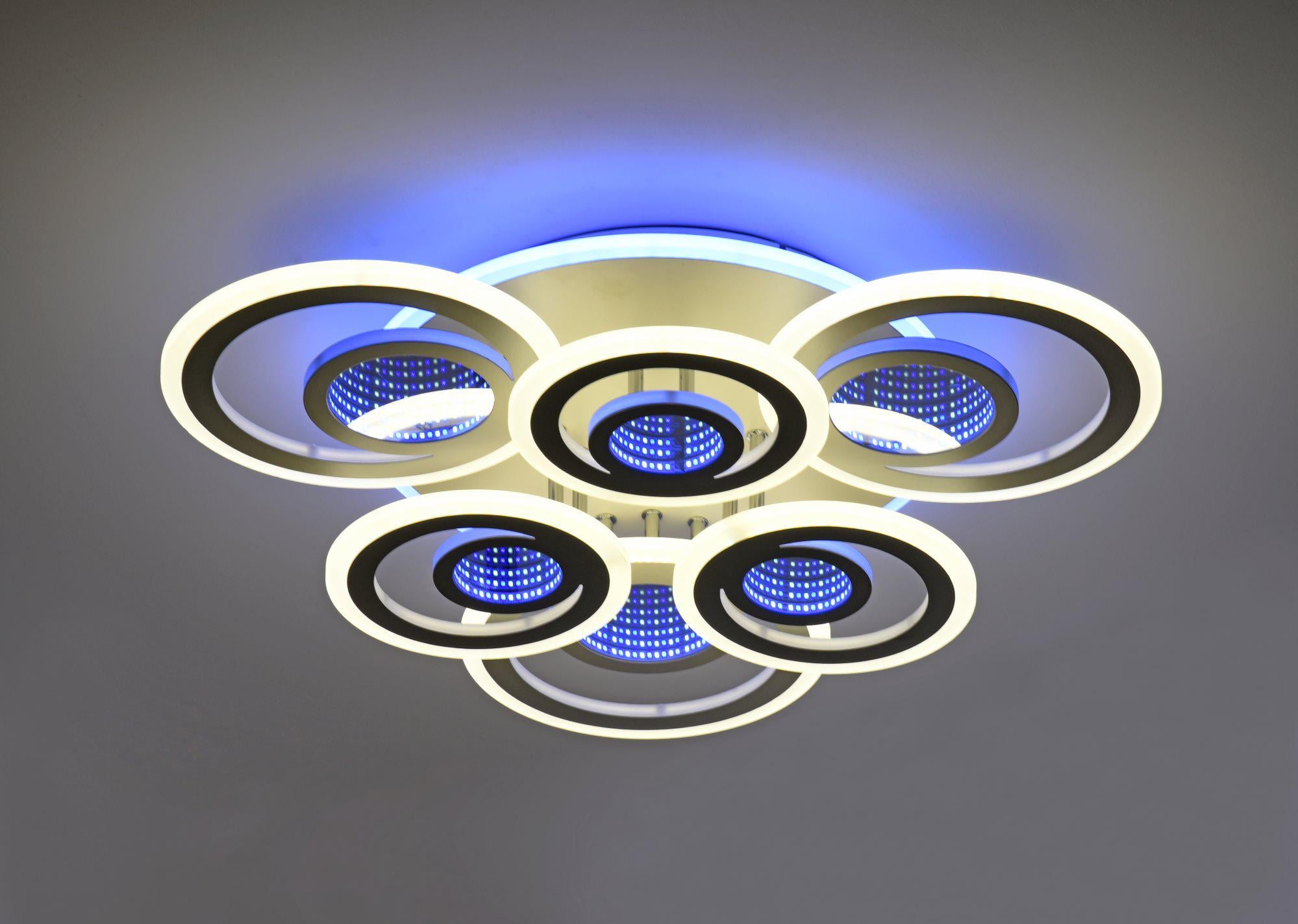 Люстра потолочная VALESO 55521/3+3 LED Белый/Хром