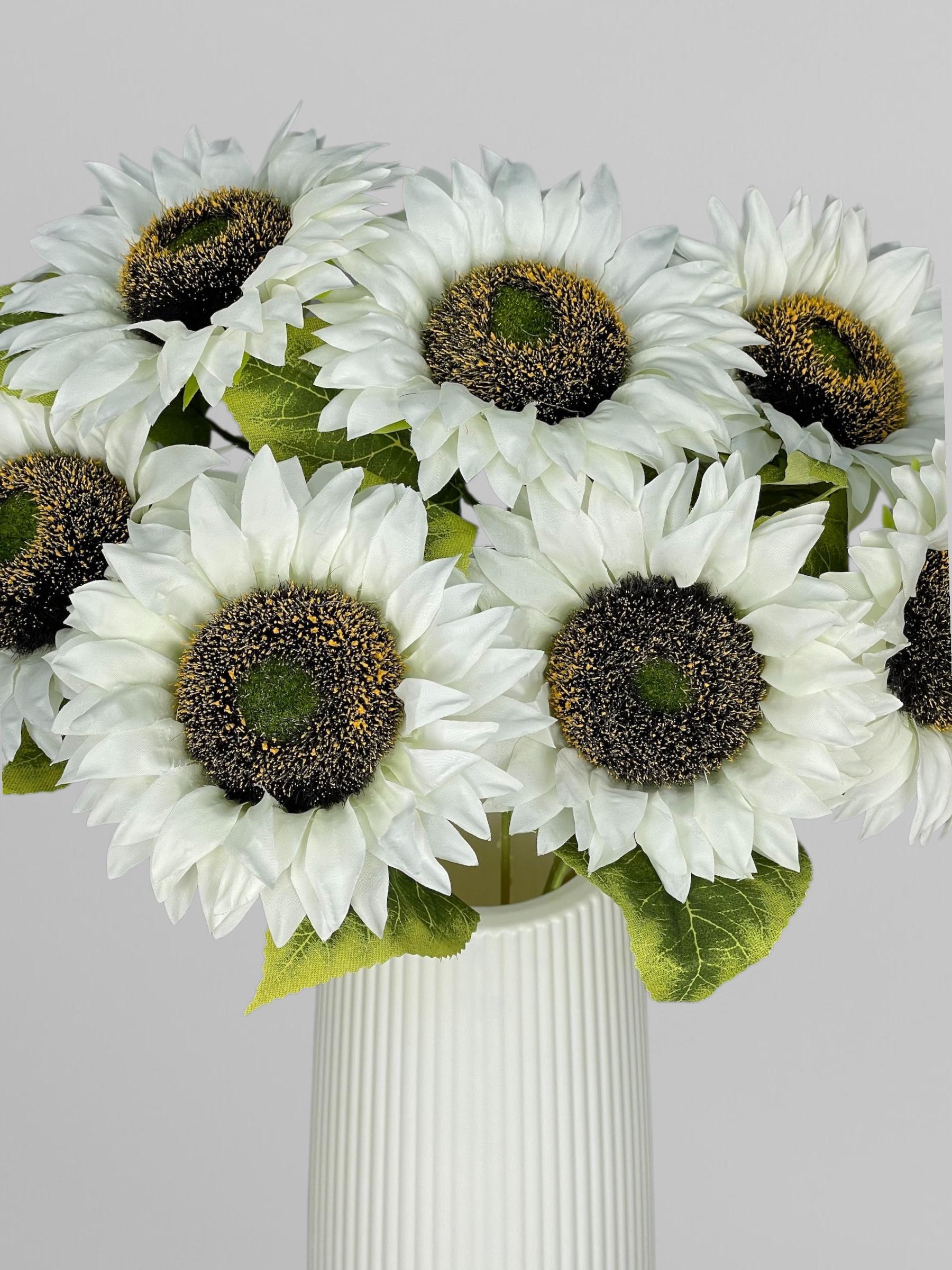 Штучний соняшник 12х48 см Білий (К13196) - фото 4