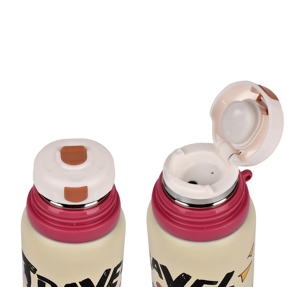 Термос для дітей Stenson MT-5361 із кришкою-чашкою пластик 0,5 л Бежевий (627719) - фото 2