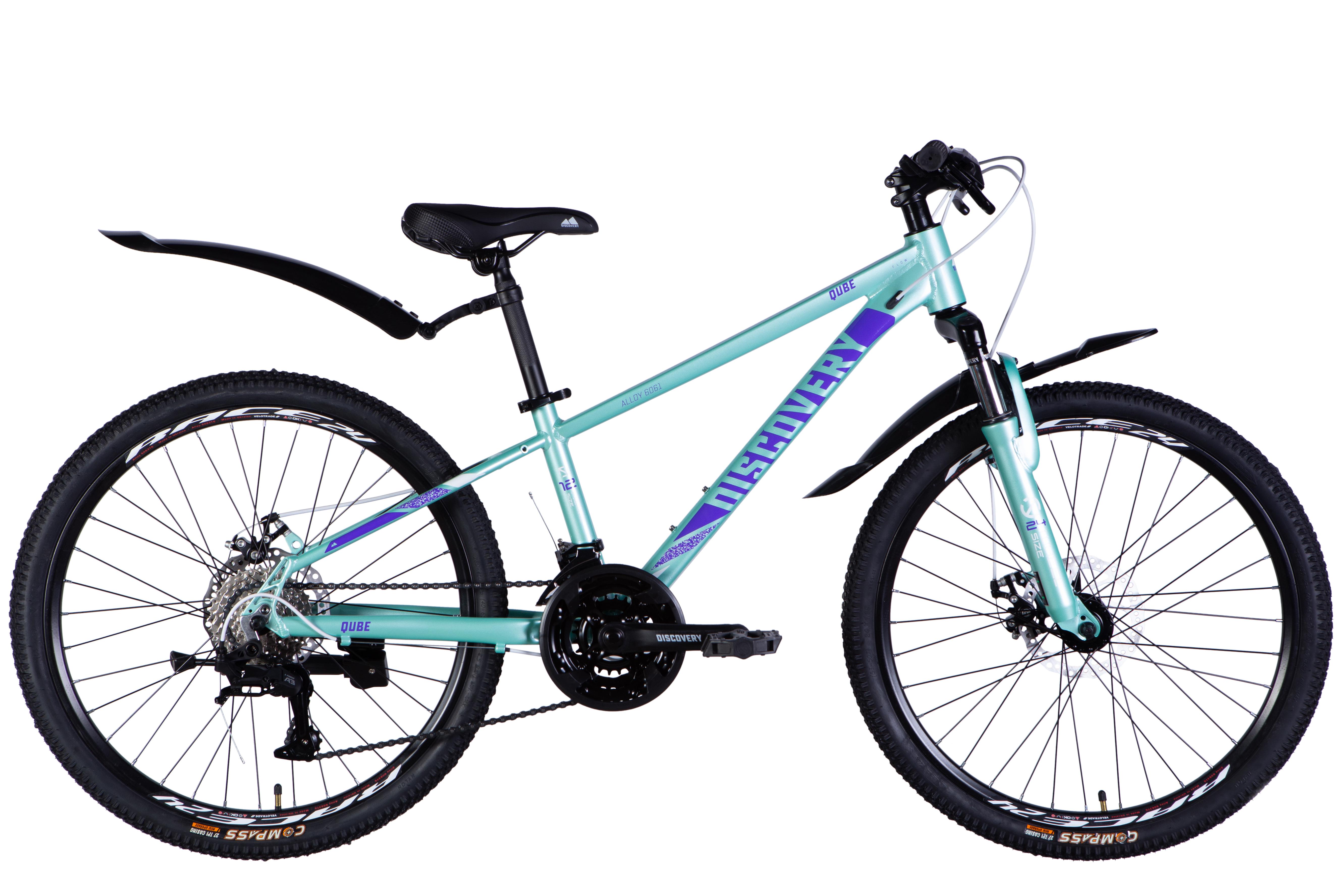 Велосипед Discovery 2025 QUBE DD CS AL 24" рама 11,5" Свiтло-бiрюзовий (OPS-DIS-24-335)