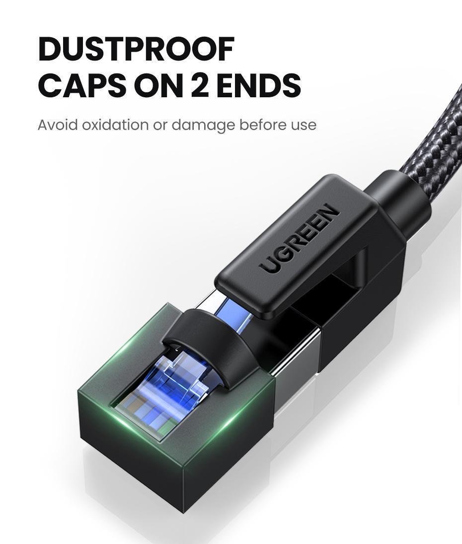 Интернет-кабель UGREEN Cat.8 F/FTP 40 Гбит/с 2000 МГц Lan RJ45 RJ 45 15 м Черный (30799) - фото 15