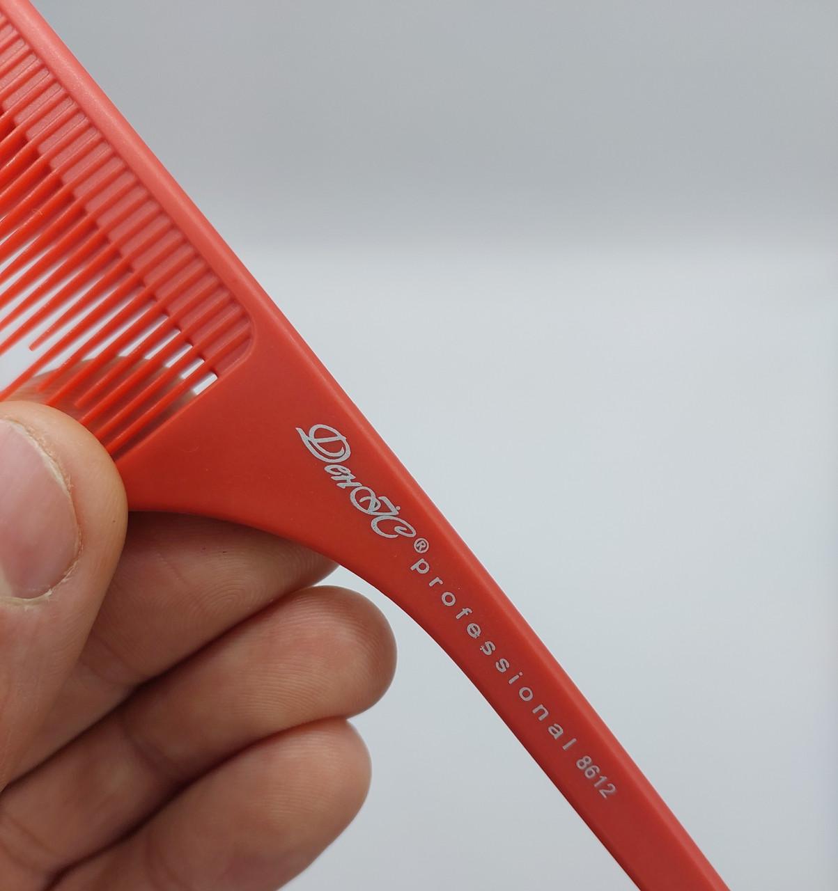Гребінець карбон ДенІС professional 8612 з хвостиком Red (1453070596) - фото 5