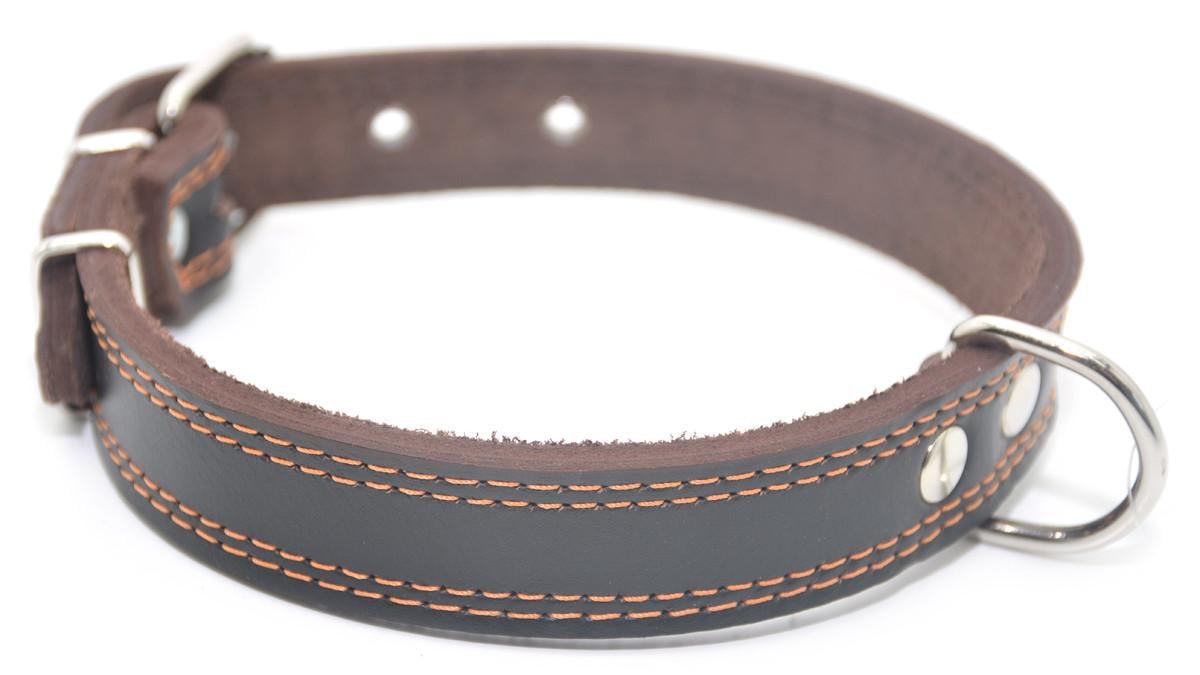 Нашийник для собак Zoo-hunt шкіряний подвійний ОД 3,0/40-50 см Коричневий