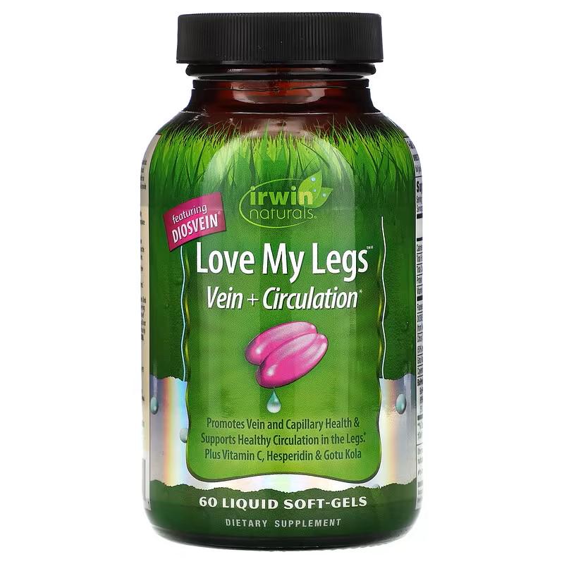 Добавка Irwin Naturals Love My Legs Vein Circulation для здоровья вен и нормального кровообращения 60 liquid soft-gels