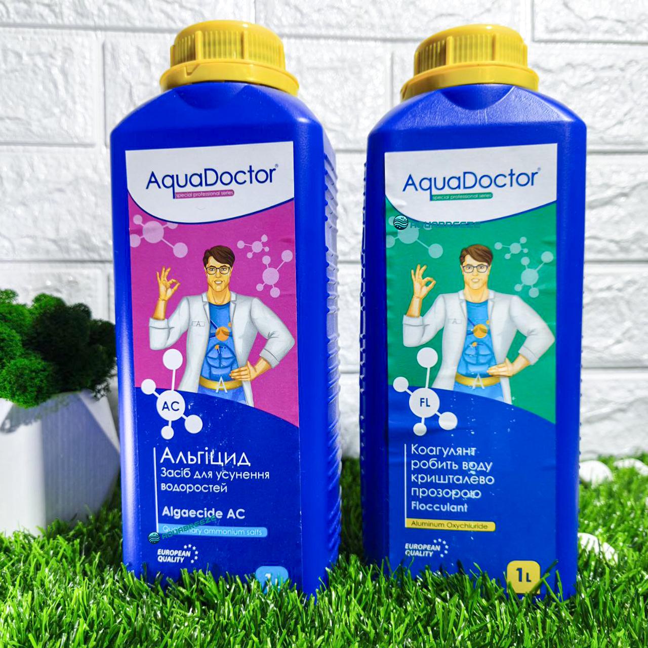 Комплект химии AquaDoctor для прозрачности воды альгицид 1 л/коагулянт 1 л/Аквадоктор (00000021)