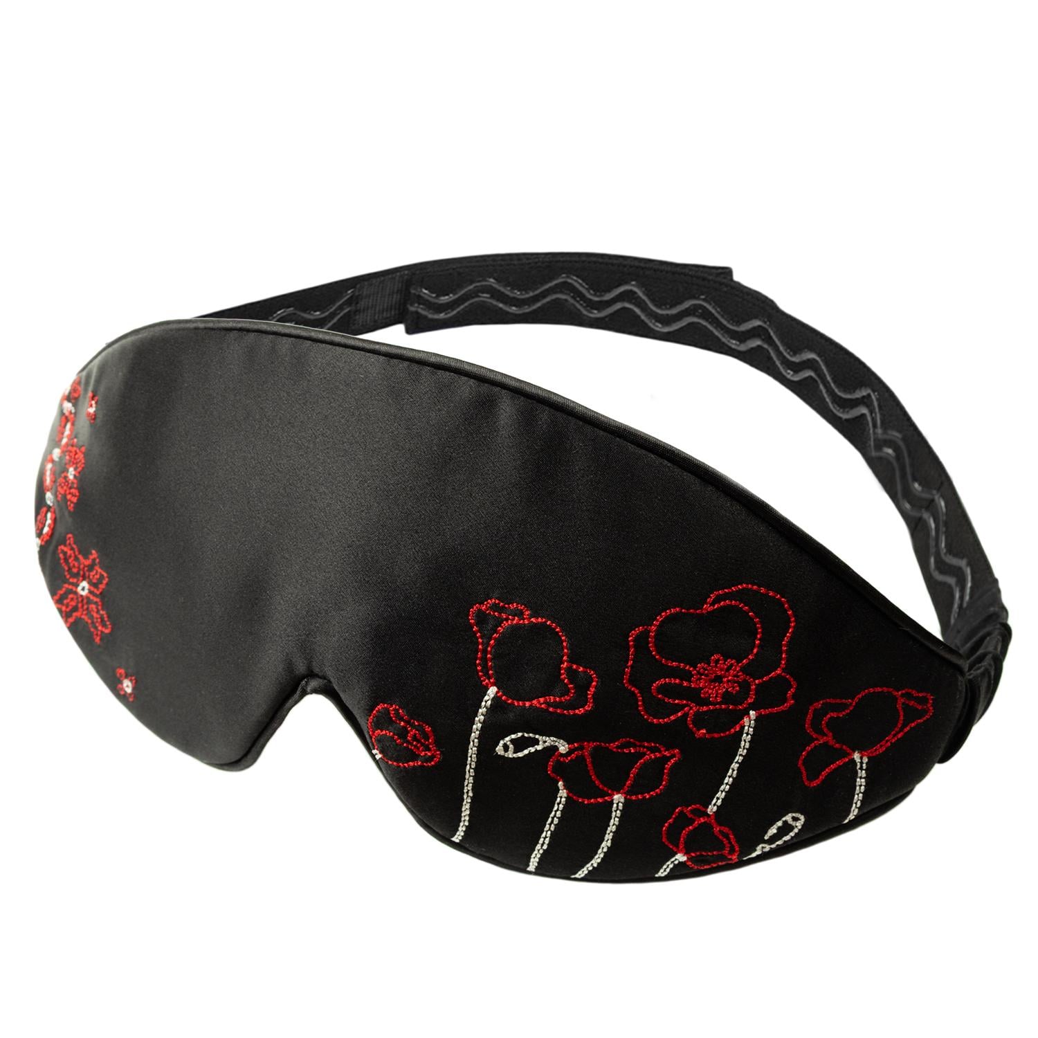 Маска для сна шелковая Млечный Путь 3.1 с вышитым украинским орнаметом Черный (1200-02)