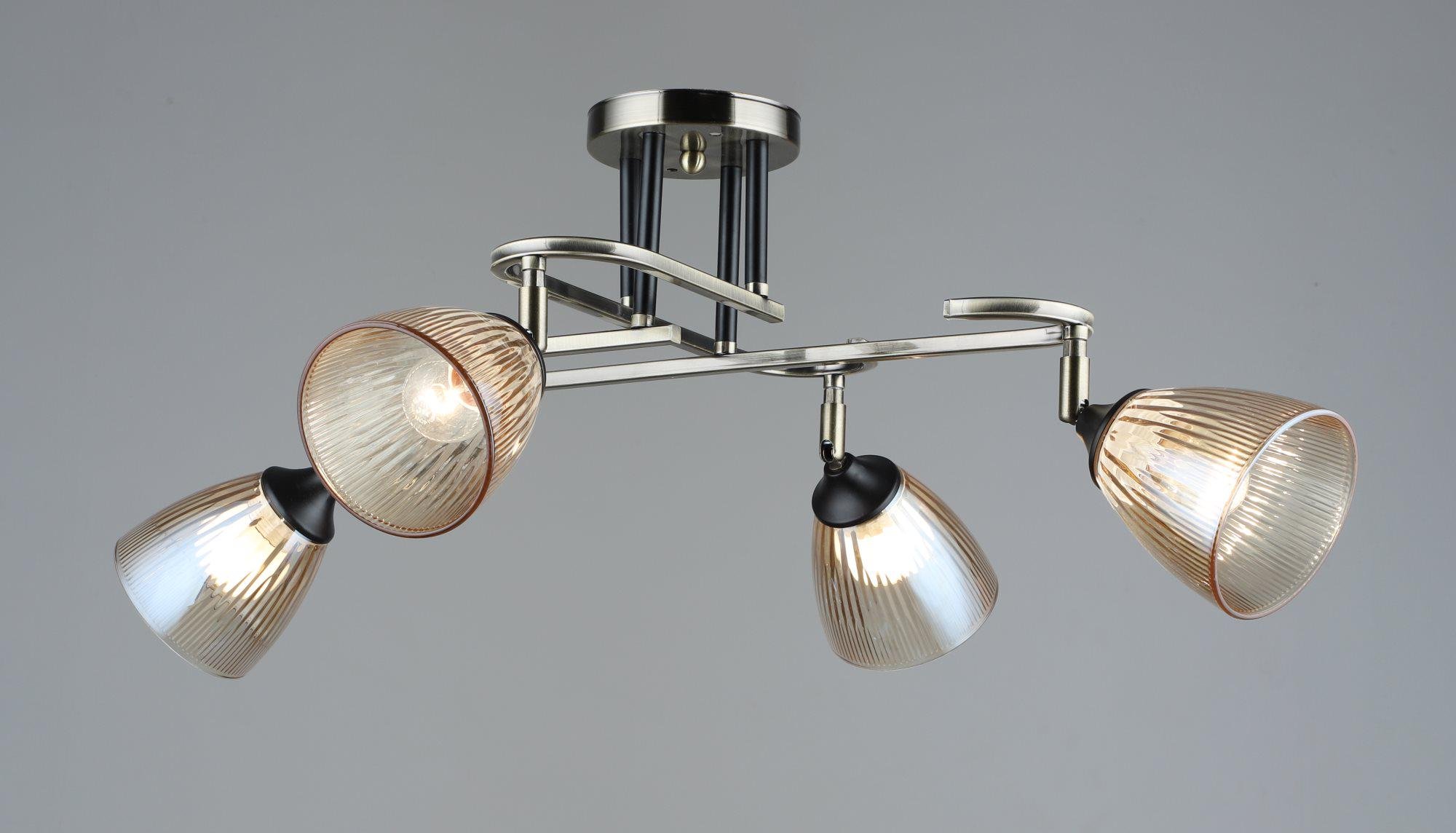 Люстра декоративная Sirius B A4070/4 AB+BK на 4 плафона