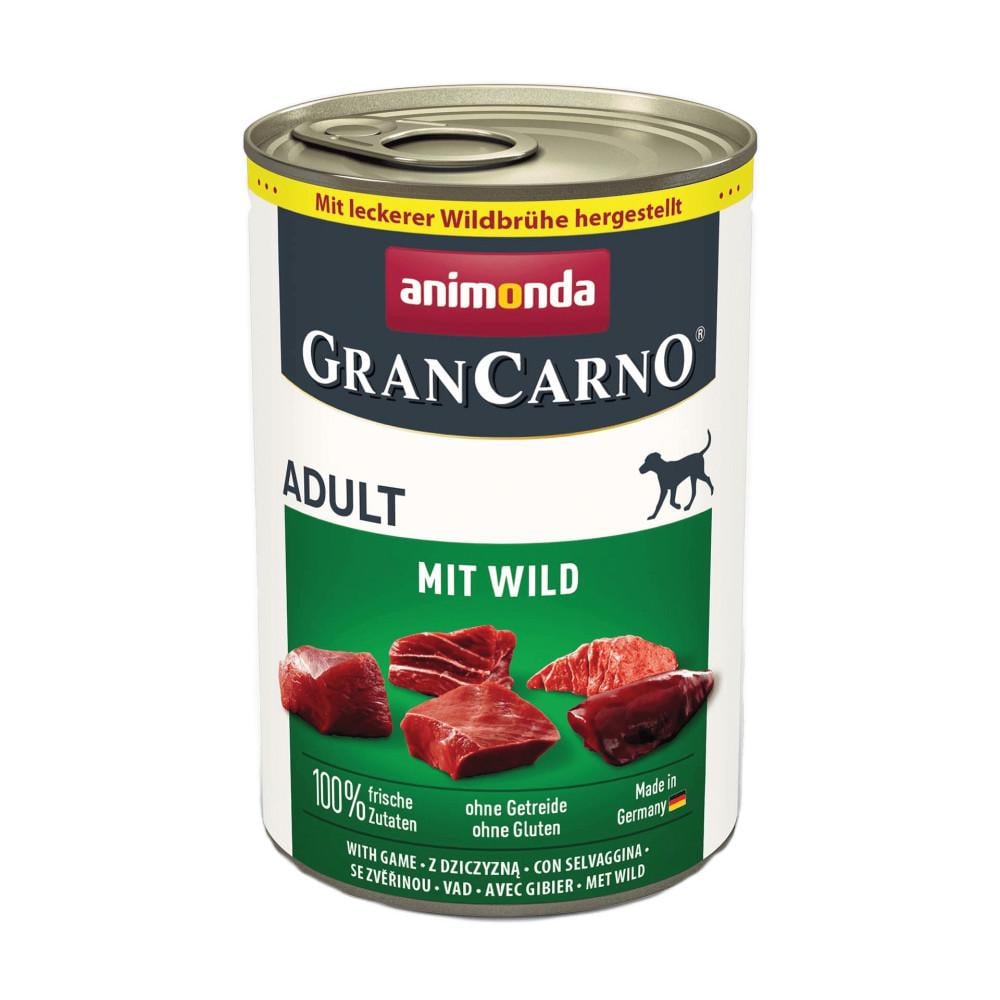 Корм для собак влажный GranCarno Adult Game консервированный с дичью 400 г (4017721824781)