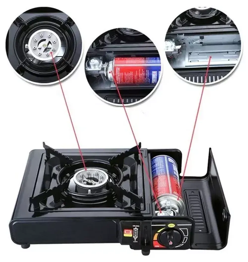 Газовая туристическая плита Happy Home BDZ-155-A с пъезоподжигом 2,3 кВт Черный (AV-BDZ155A) - фото 5 Газовая туристическая плита Happy Home BDZ-155-A с пъезоподжигом 2,3 кВт Черный (AV-BDZ155A) - фото 5