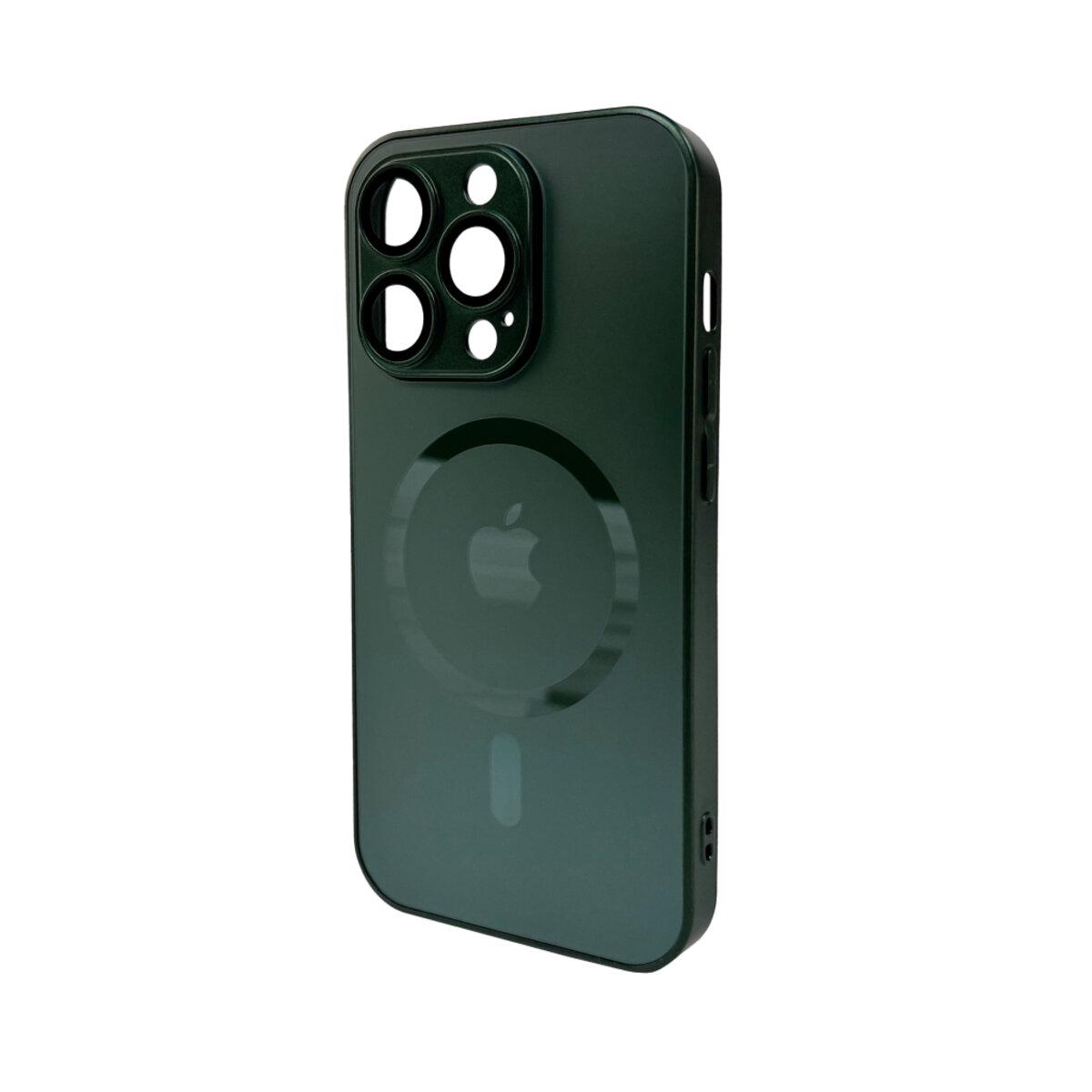 Противоударный чехол для Apple iPhone 14 Pro AG Glass Matt Frame Color MagSafe / Cangling Green