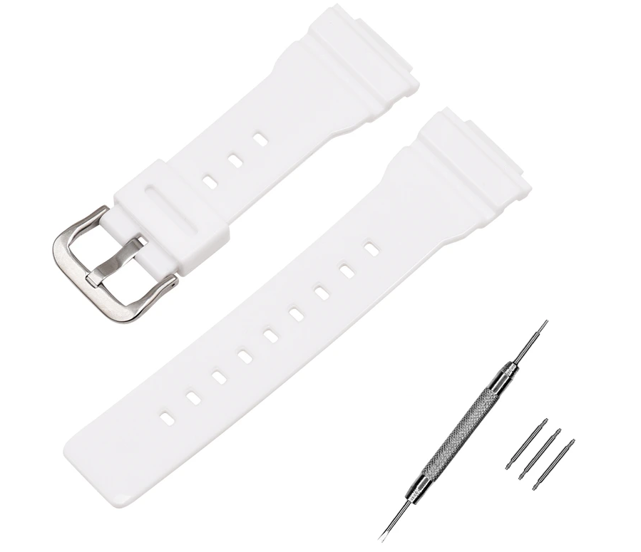 Ремінець для Casio G-Shock DW-5600 White-Glossy SI (3834)