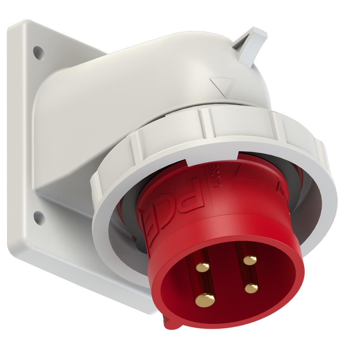Силова вилка вбудована кутова PCE 3Р+E IP67 32A 400V (777242-6)