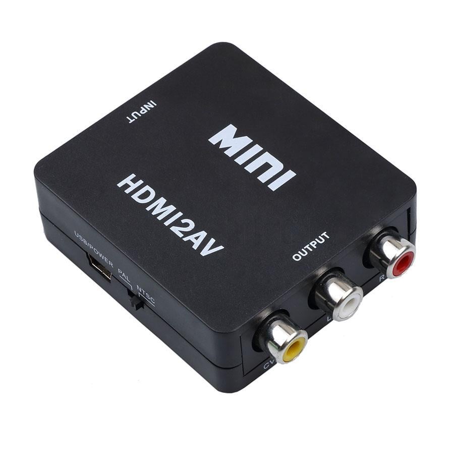 Конвертер перехідник відеосигналу Rias HDMI to AV RCA CVBS аудіо 1080P mini Black (3_03788) - фото 2