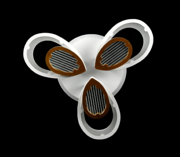 Светодиодная люстра LK29039/3/1 LED RED/CHAMPANE/WT Золото/Белый (AN000521)