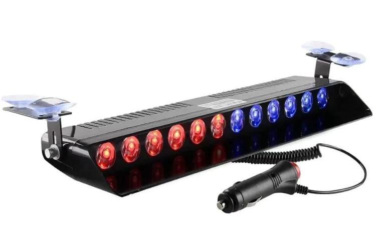 Стробоскоп на лобовое стекло Global Solution Flashing с 12 красно-синими диодами Черный (2303407368)