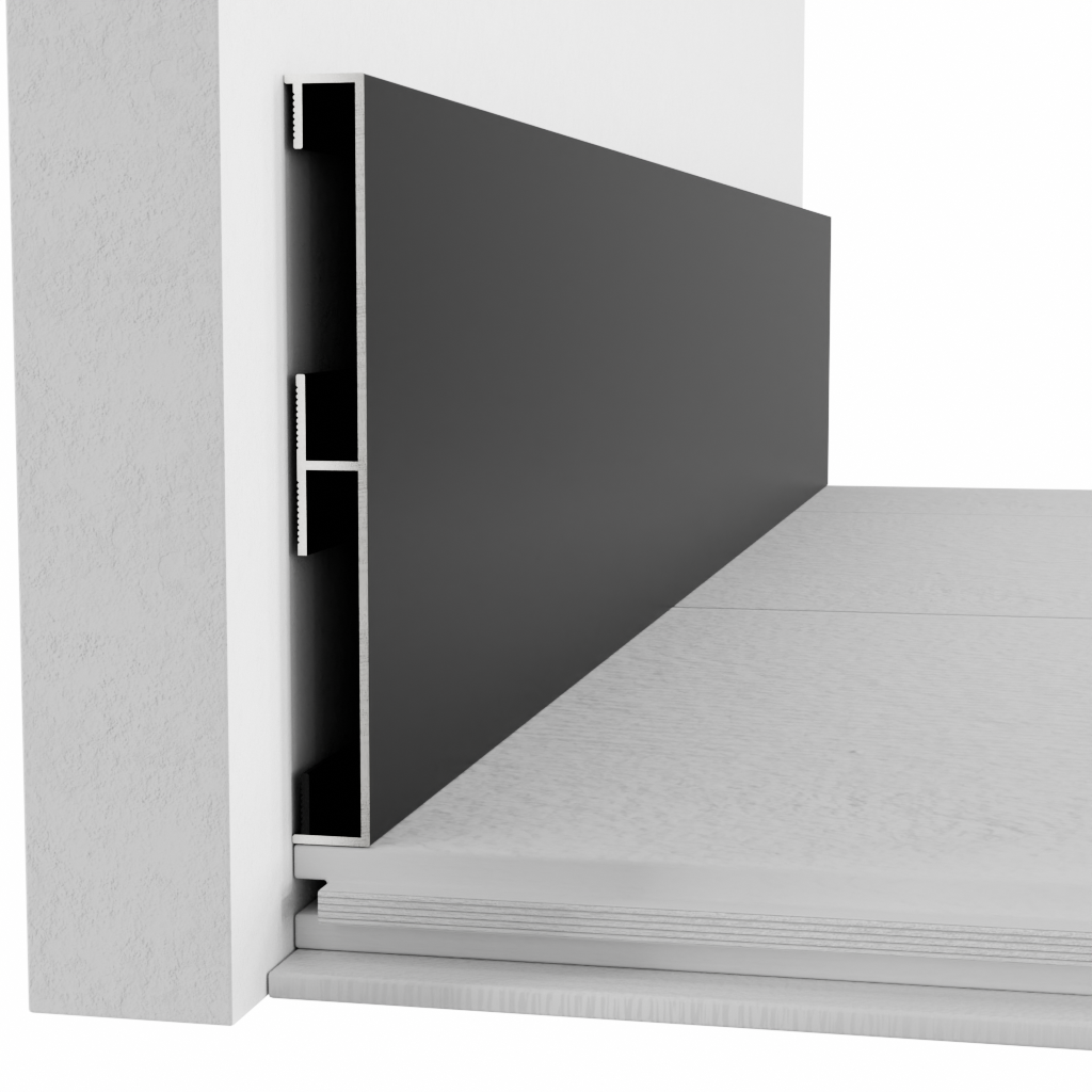 Плинтус прямоугольный алюминиевый AVP-859 85 мм 2600 мм Черный (24239627)