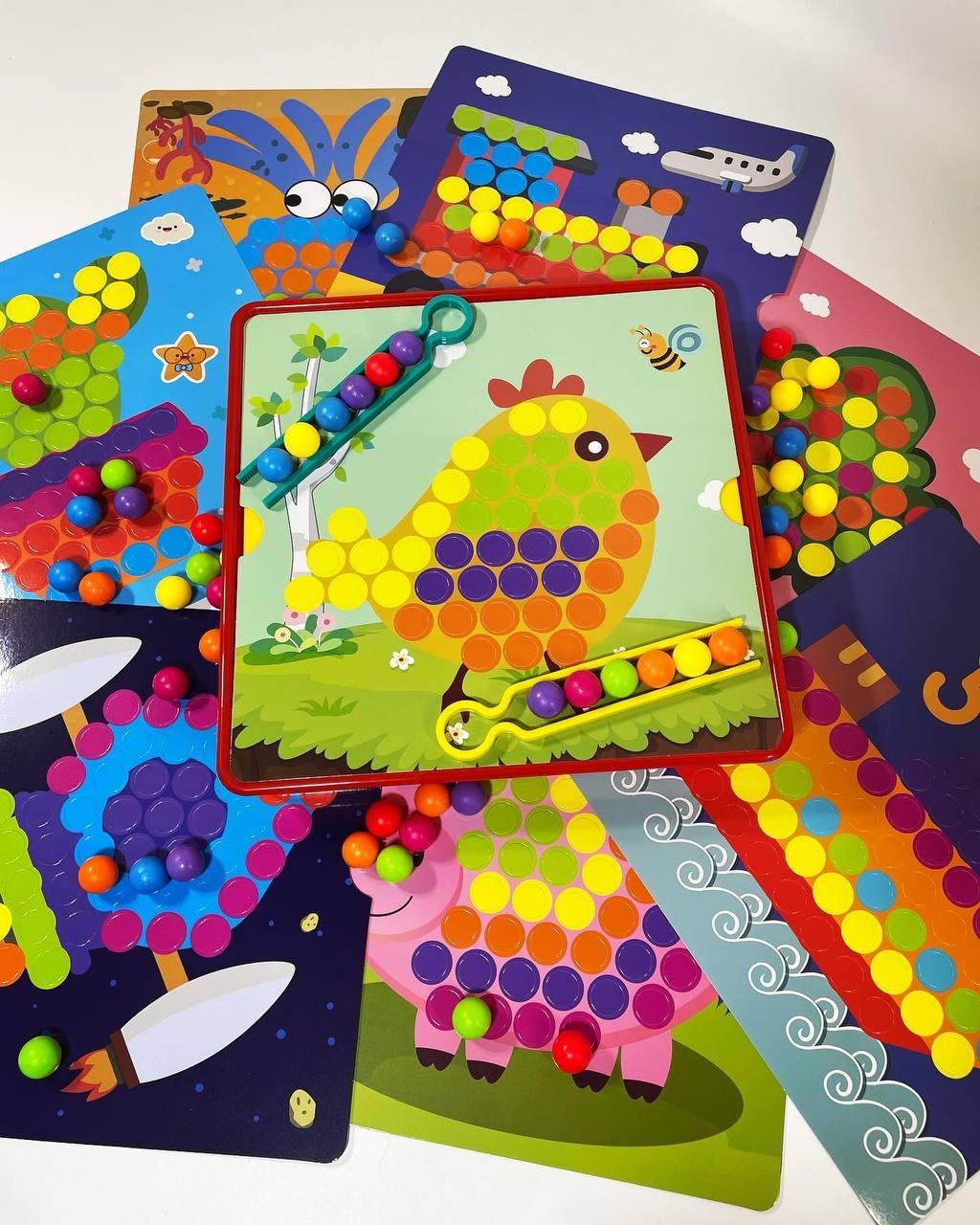 Мозаика 4FUN Game Club 67941 12/2 84 элемента/12 картинок-шаблонов/щипцы в коробке - фото 2 Мозаика 4FUN Game Club 67941 12/2 84 элемента/12 картинок-шаблонов/щипцы в коробке - фото 2