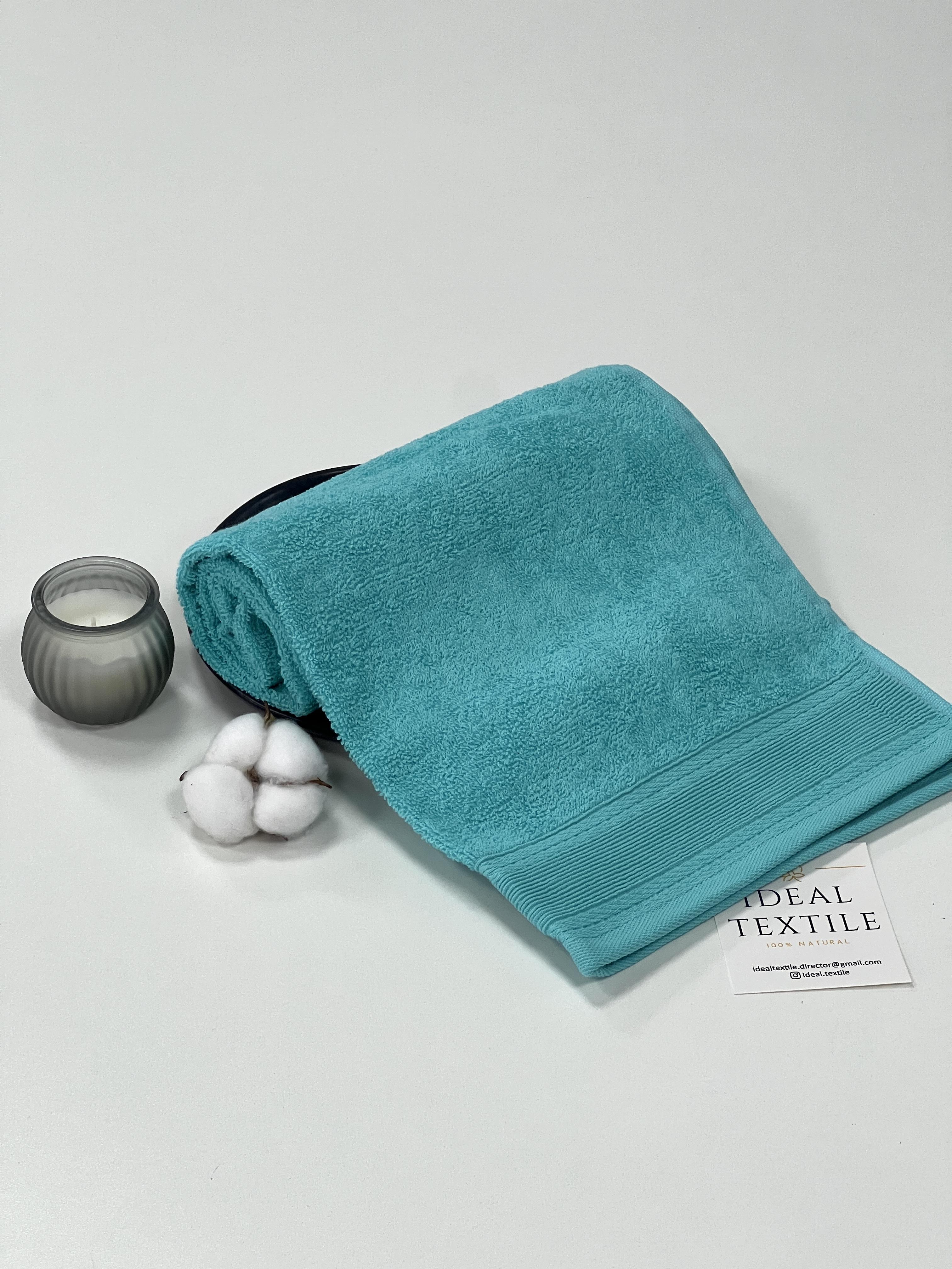 Полотенце махровое с бордюром 400г/м2 100х150 см Бирюзовий (9900227) - фото 5