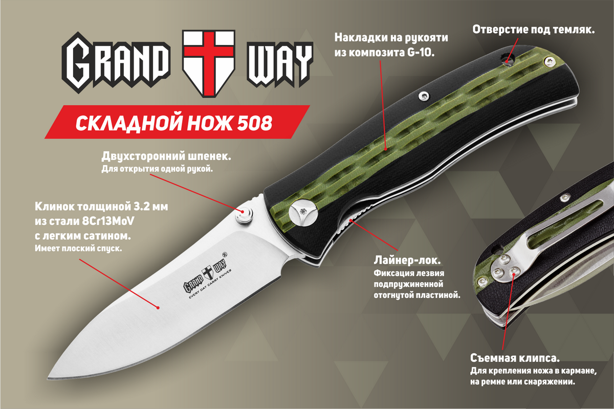 Нож складной туристический Grand Way 508 (508) - фото 3