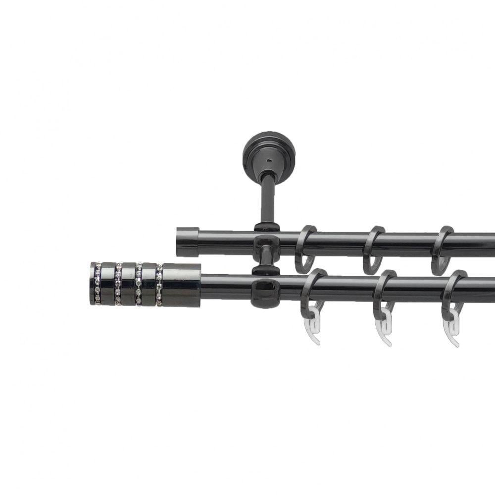 Карниз для штор Orvit Барамелла двухрядный гладкий 300 см Оникс (4714261)