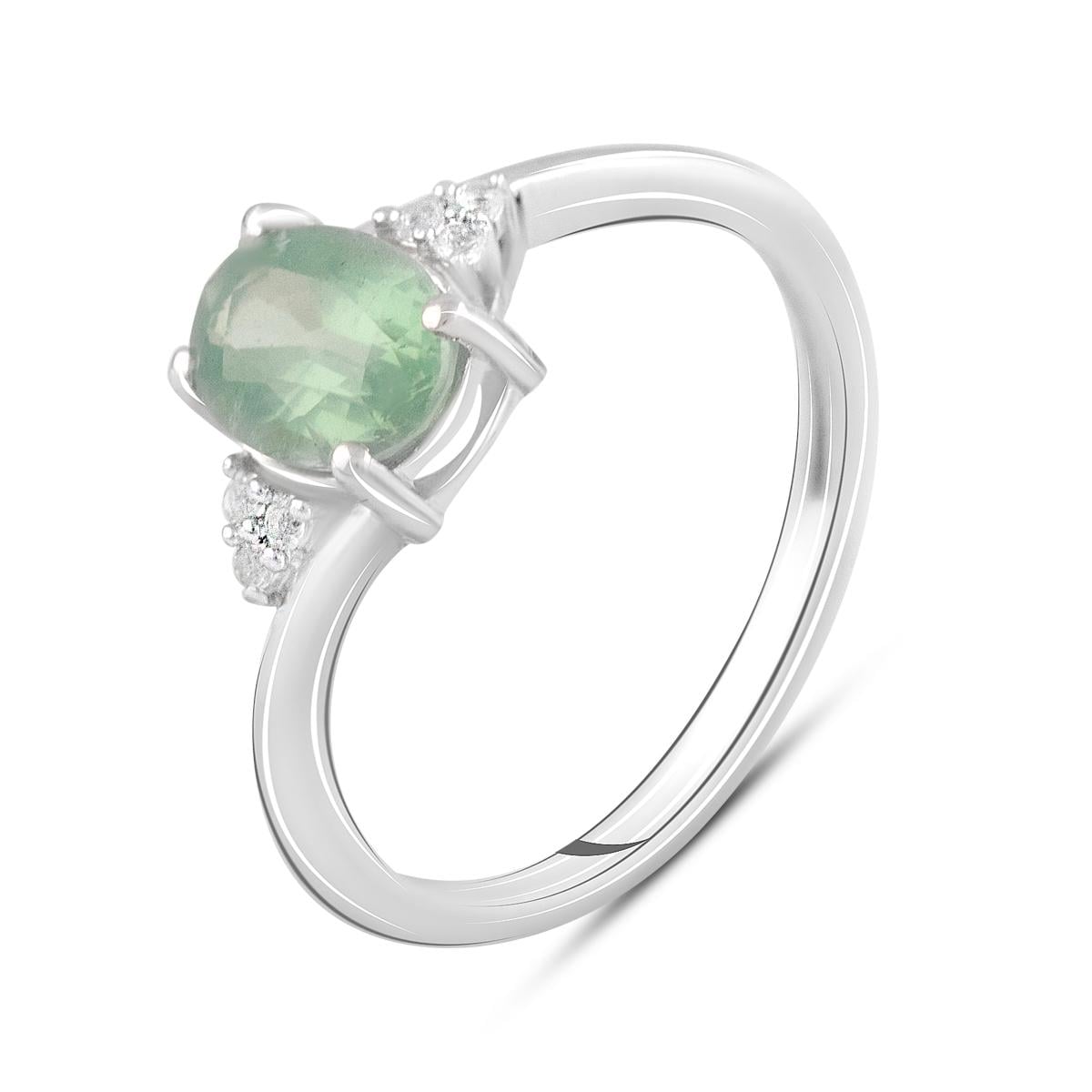 Кольцо серебряное с натуральным кианитом и белым топазом 1,65 ct 2,32 г р. 19 (2124108)