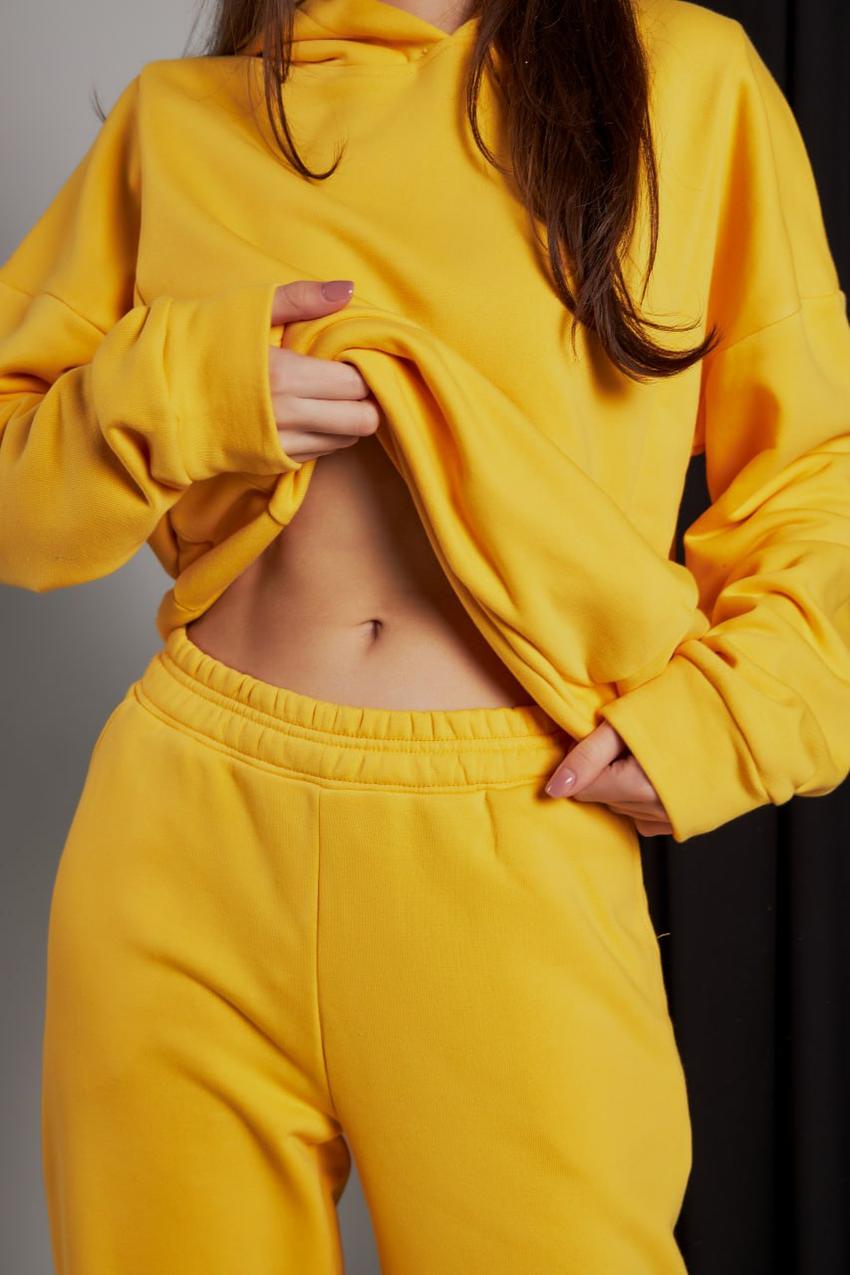 Прогулочный костюм с худи и джоггерами М124 XXL Желтый (529-1-64) - фото 2 Прогулочный костюм с худи и джоггерами М124 XXL Желтый (529-1-64) - фото 2