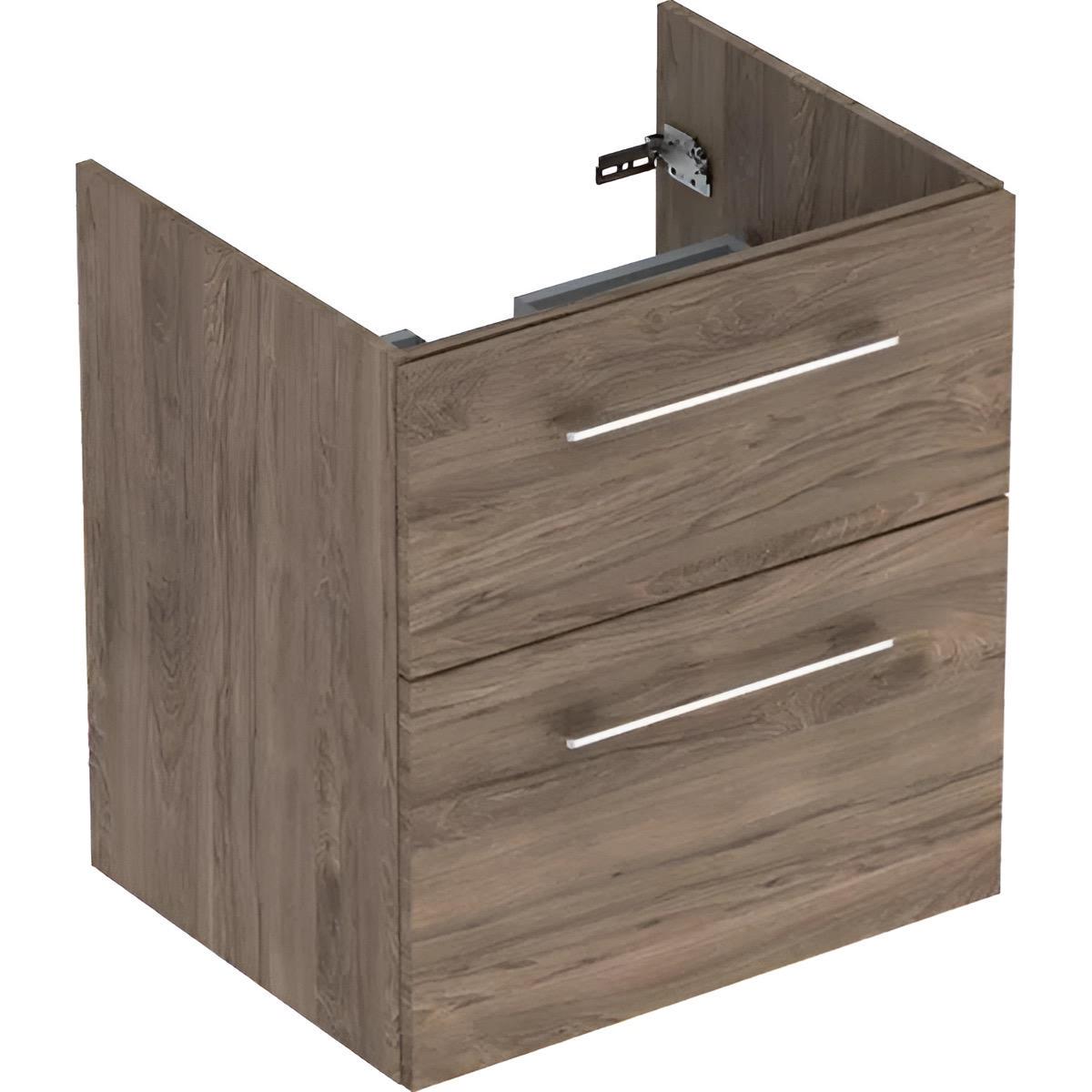 Тумба для ванної кімнати підвісна Geberit Selnova Square для вбудованого умивальника Горіх темний (501.206.00.1)