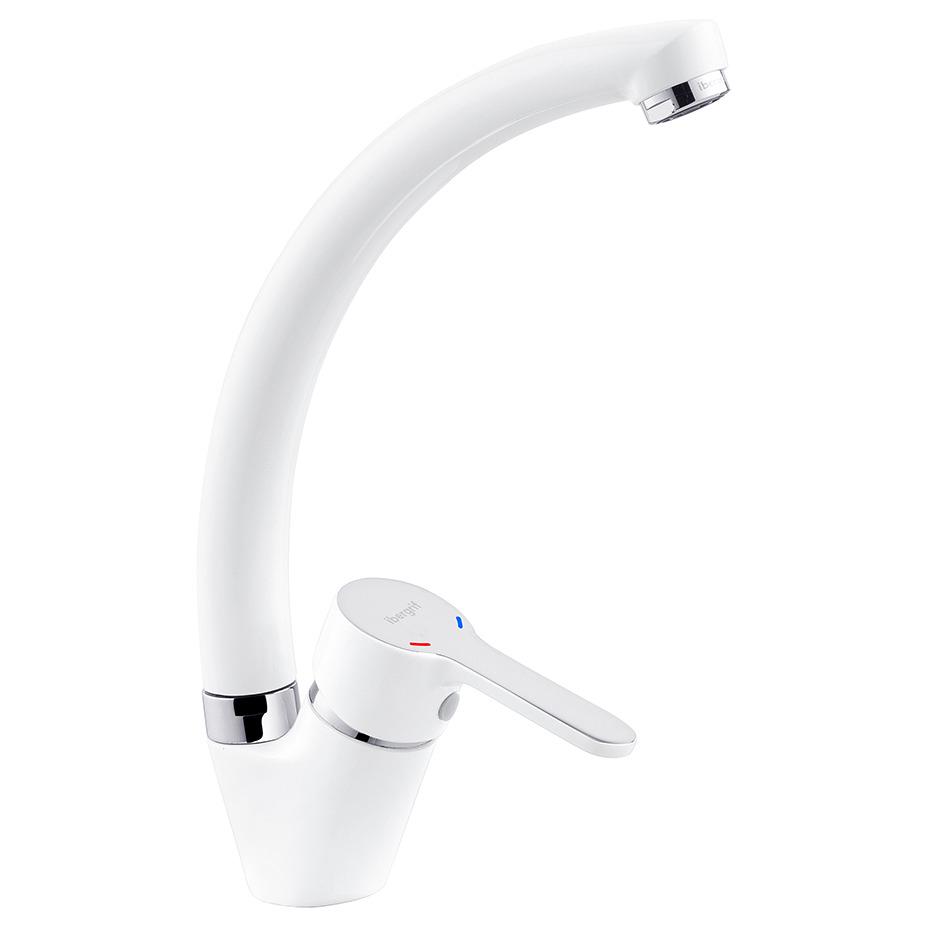 Смеситель для кухни IBERGRIF Square M14822W CV028514 однорычажный Белый (148315) Смеситель для кухни IBERGRIF Square M14822W CV028514 однорычажный Белый (148315)