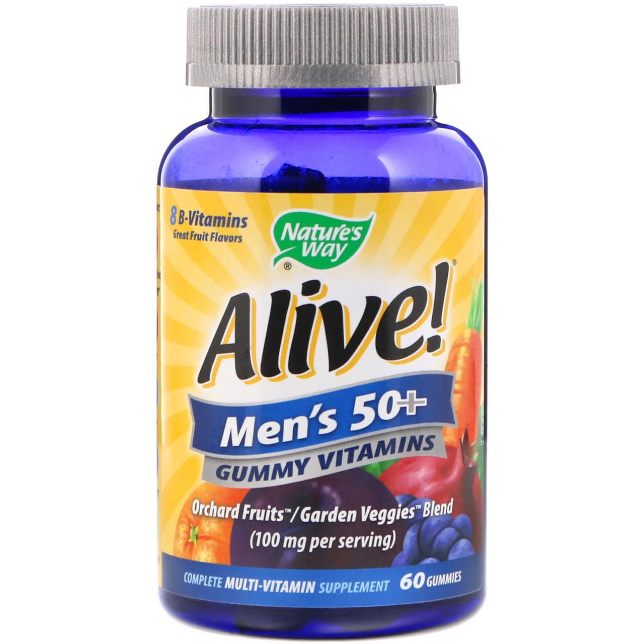 Витамины для мужчин от 50 лет Nature's Way Alive! Men's 50+ Gummy Vitamins 60 конфет (1170450746)