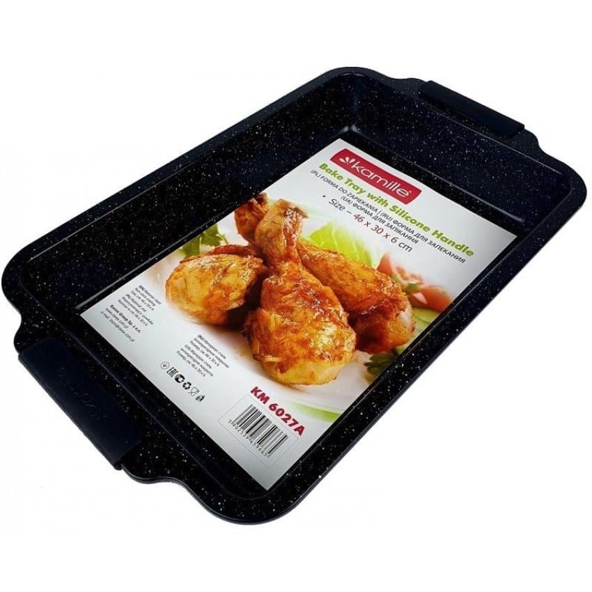 Форма для выпечки Kamille KM-6027A прямоугольная из углеродистой стали 46х30х6 см Черный (1808754863)