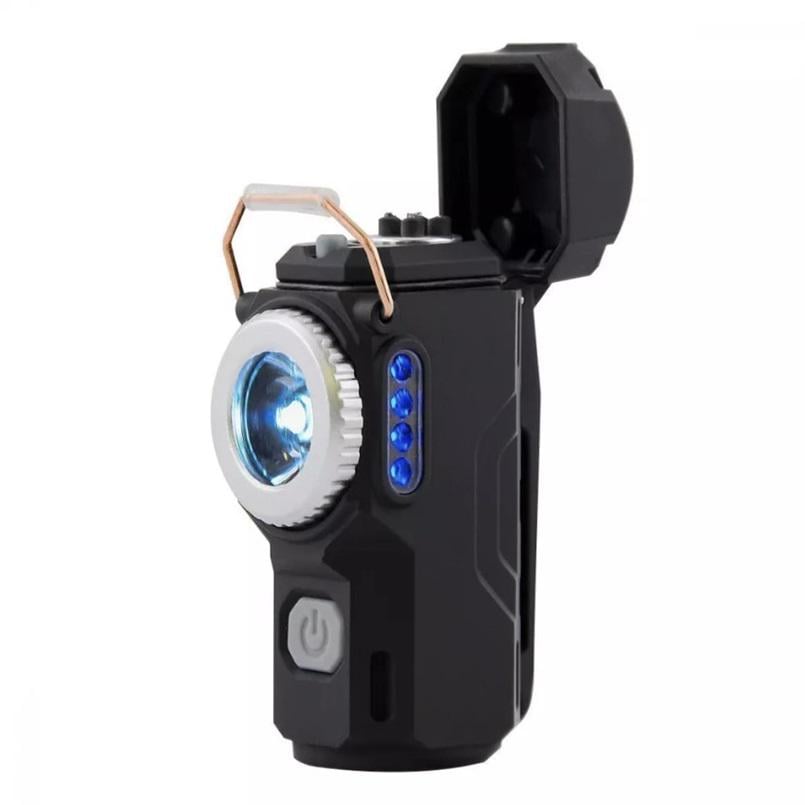 Ліхтарик акумуляторний LED D49 з запальничкою Чорний